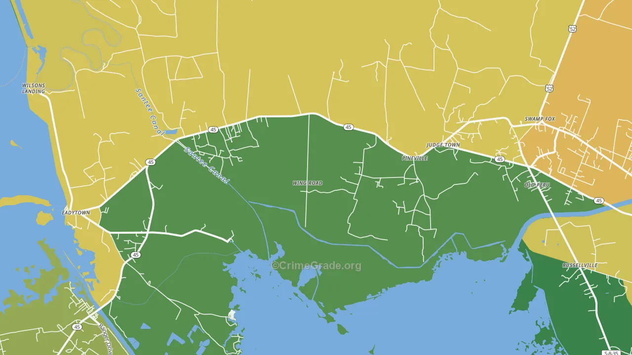 29468, SC Map of Drug-Related Crime Rates