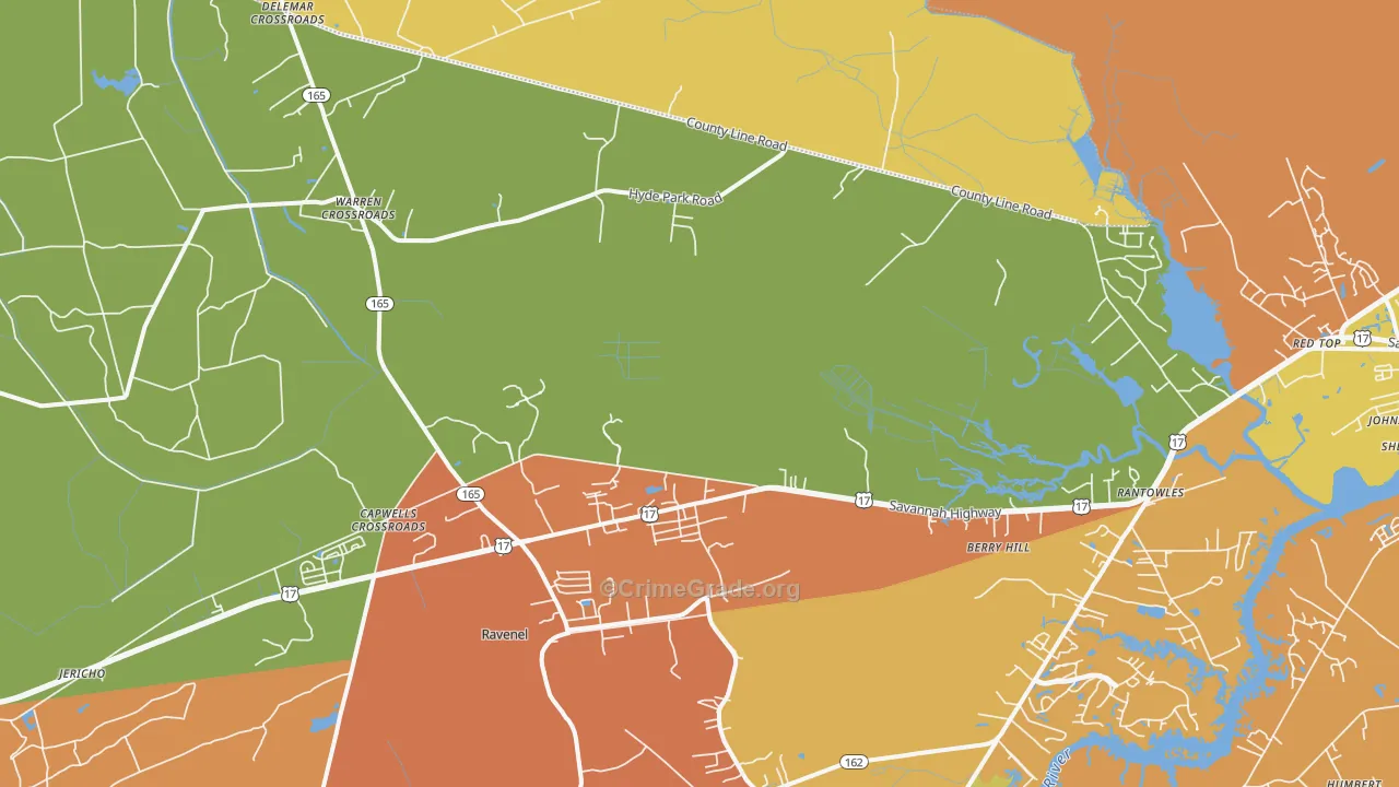 29470, SC Map of Drug-Related Crime Rates