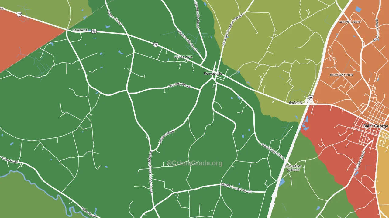 29471, SC Map of Drug-Related Crime Rates