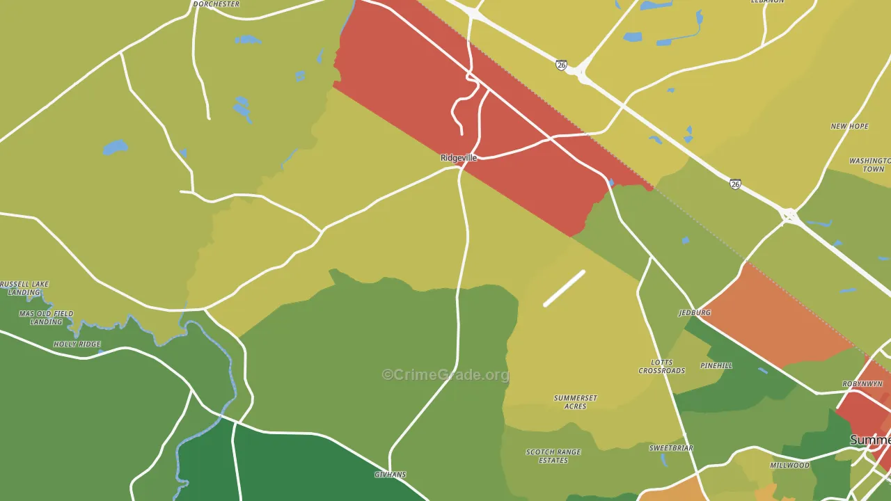 29472, SC Map of Drug-Related Crime Rates