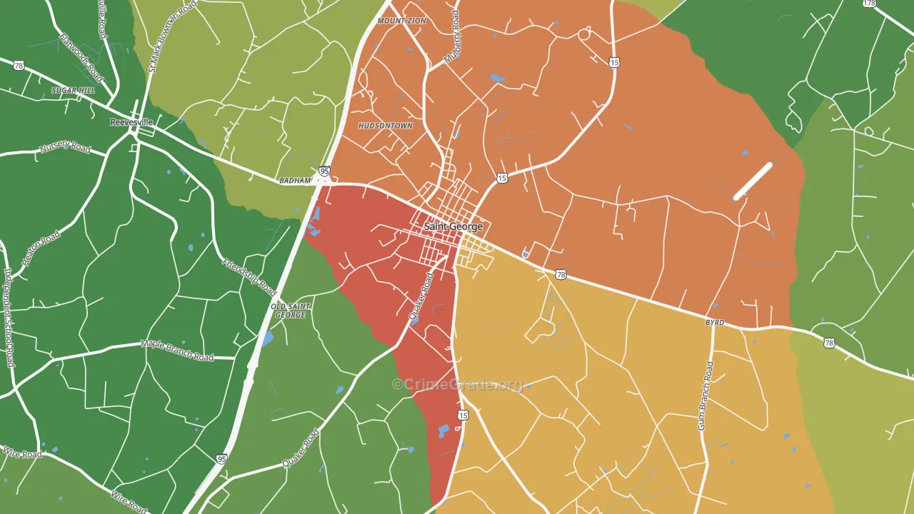 29477, SC Map of Drug-Related Crime Rates