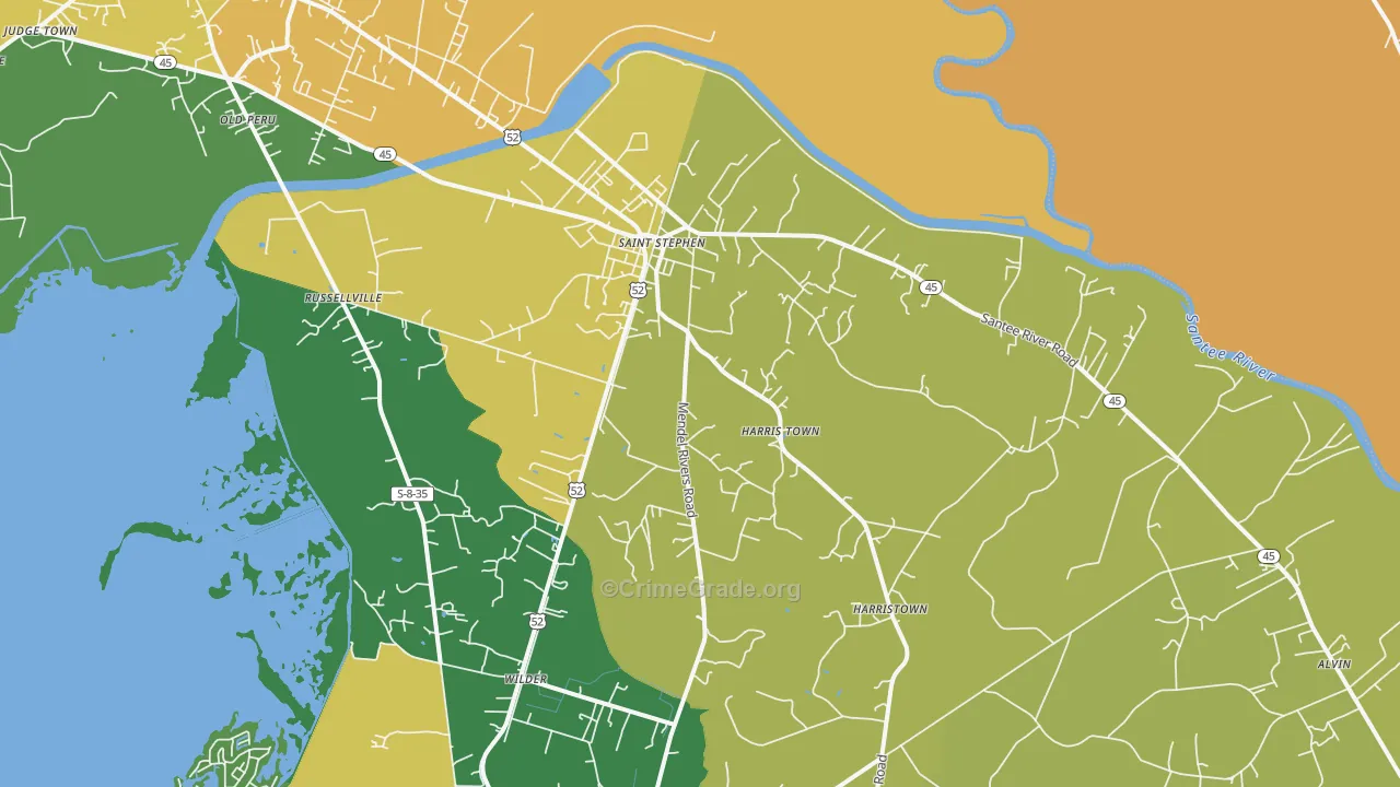 29479, SC Map of Drug-Related Crime Rates