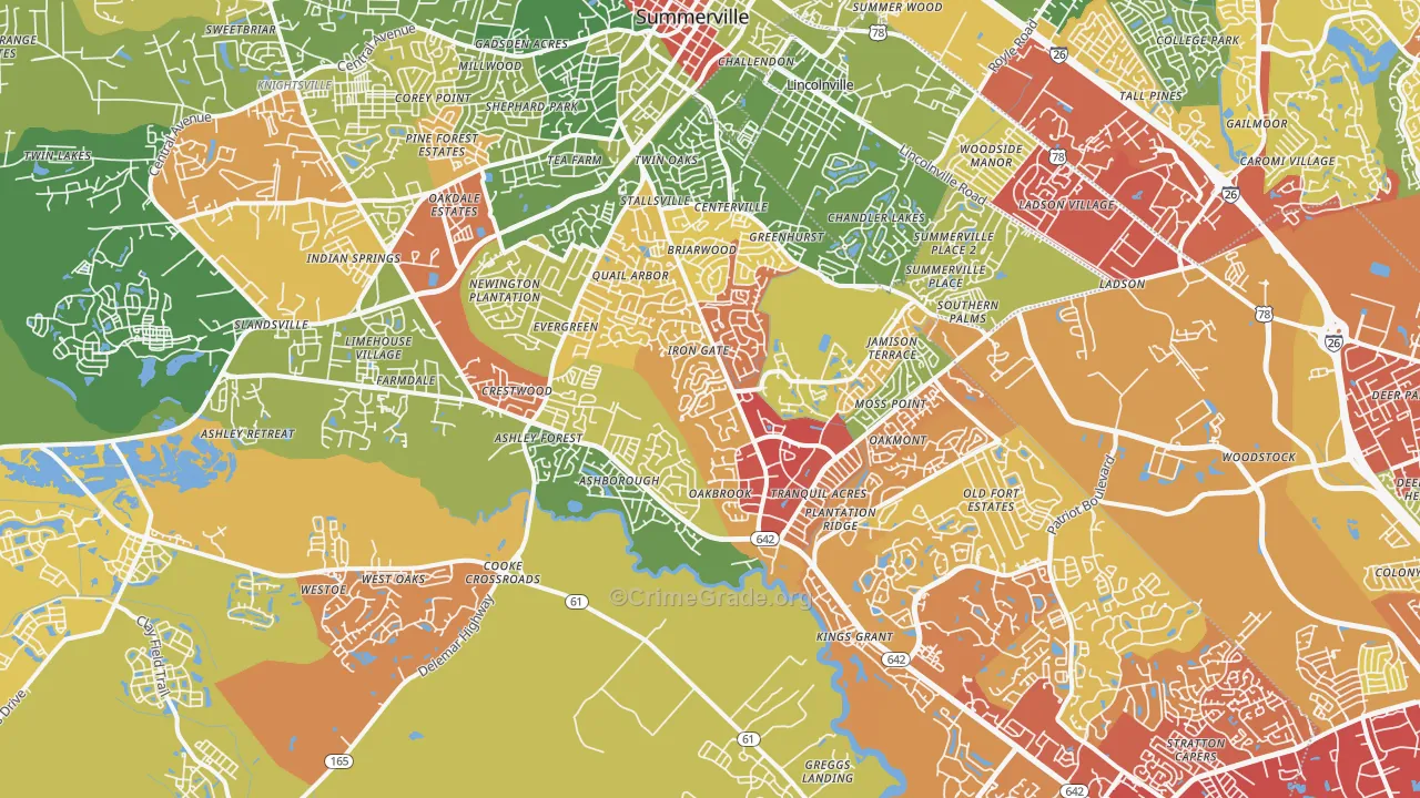 29485, SC Map of Drug-Related Crime Rates
