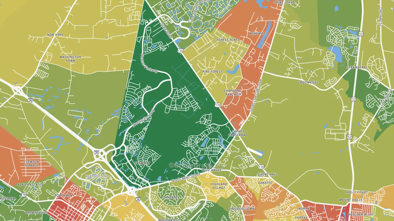 29486, SC Map of Drug-Related Crime Rates