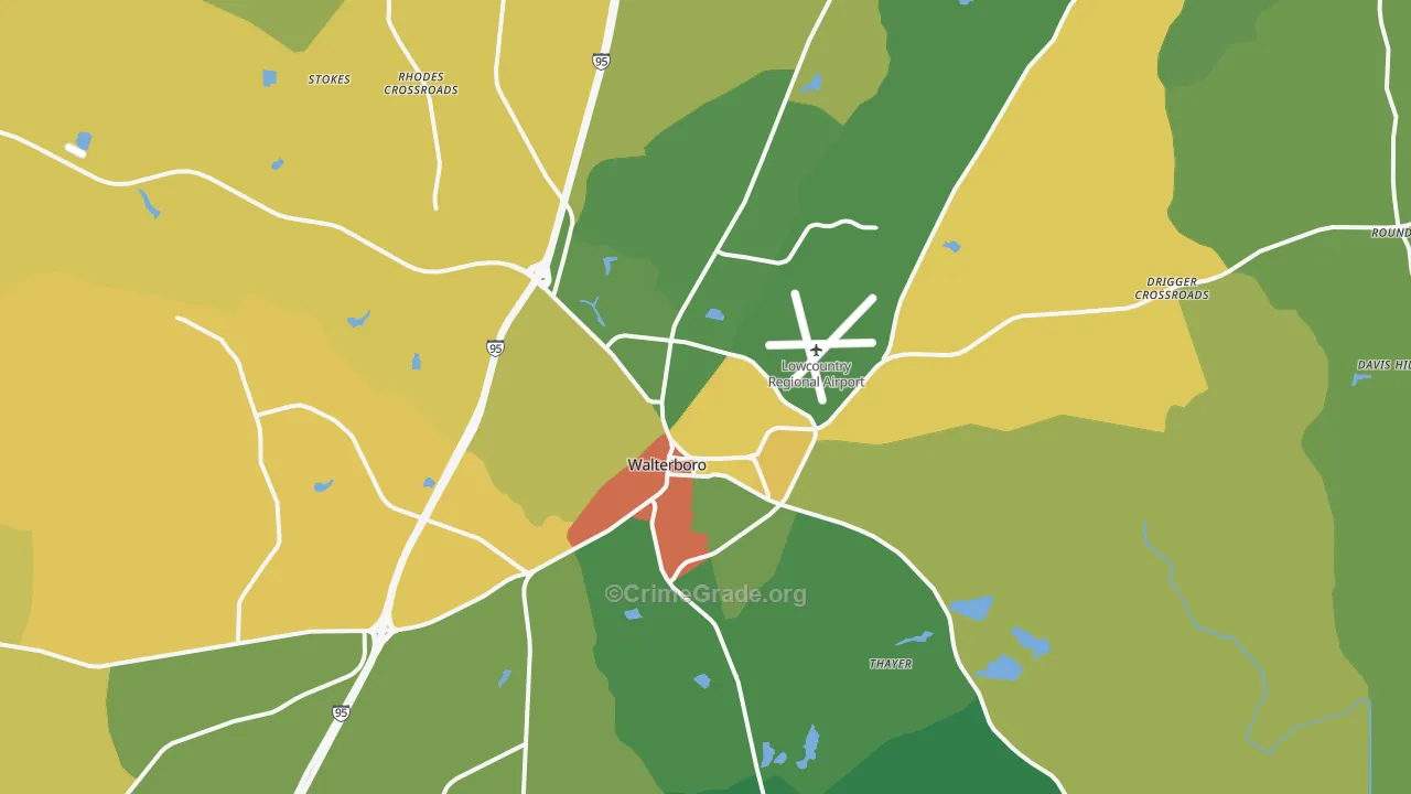 29488, SC Map of Drug-Related Crime Rates