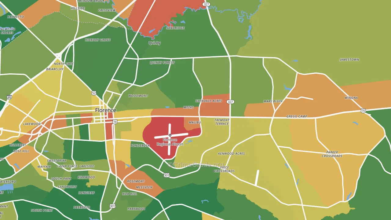29506, SC Map of Drug-Related Crime Rates