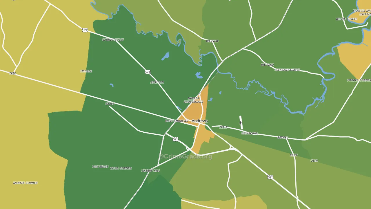 29510, SC Map of Drug-Related Crime Rates