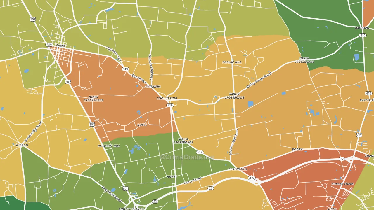 29511, SC Map of Drug-Related Crime Rates