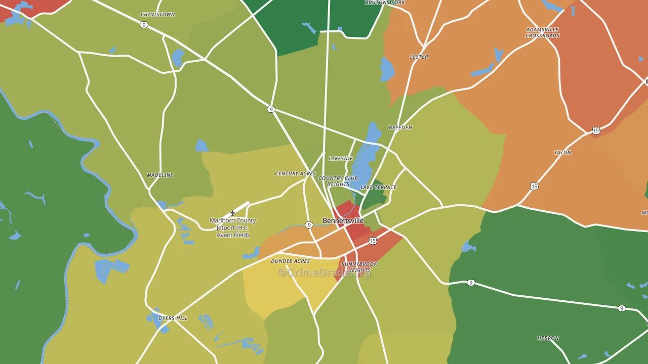 29512, SC Map of Drug-Related Crime Rates