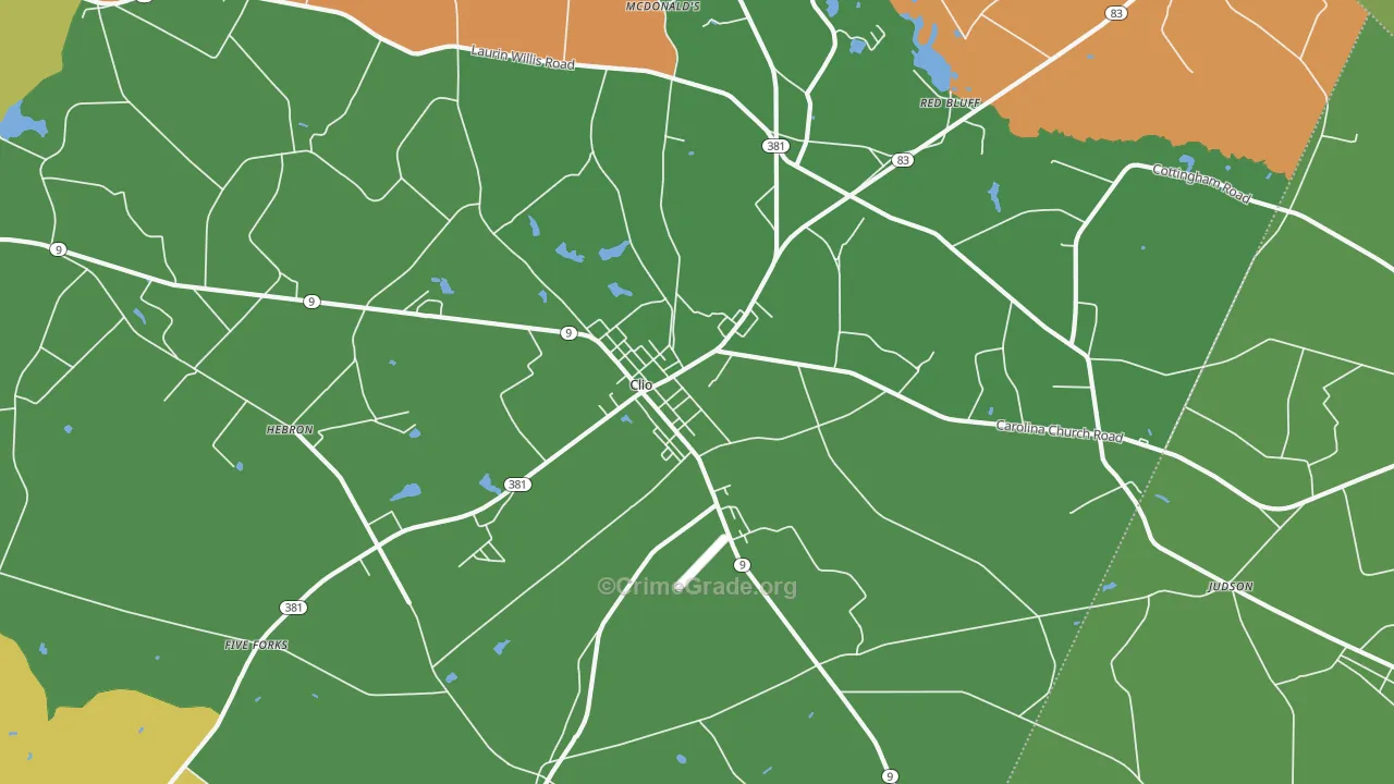 29525, SC Map of Drug-Related Crime Rates