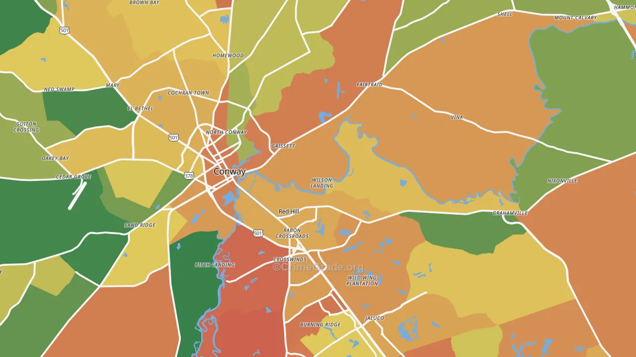 29526, SC Map of Drug-Related Crime Rates