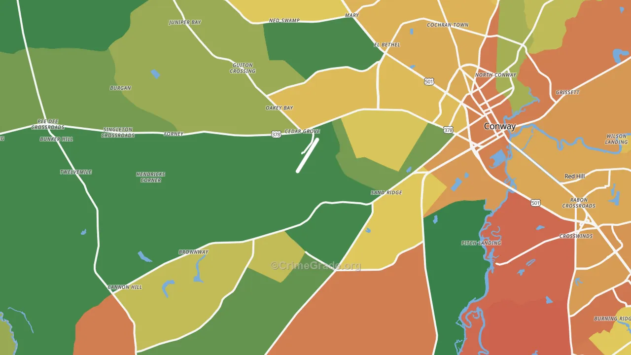 29527, SC Map of Drug-Related Crime Rates
