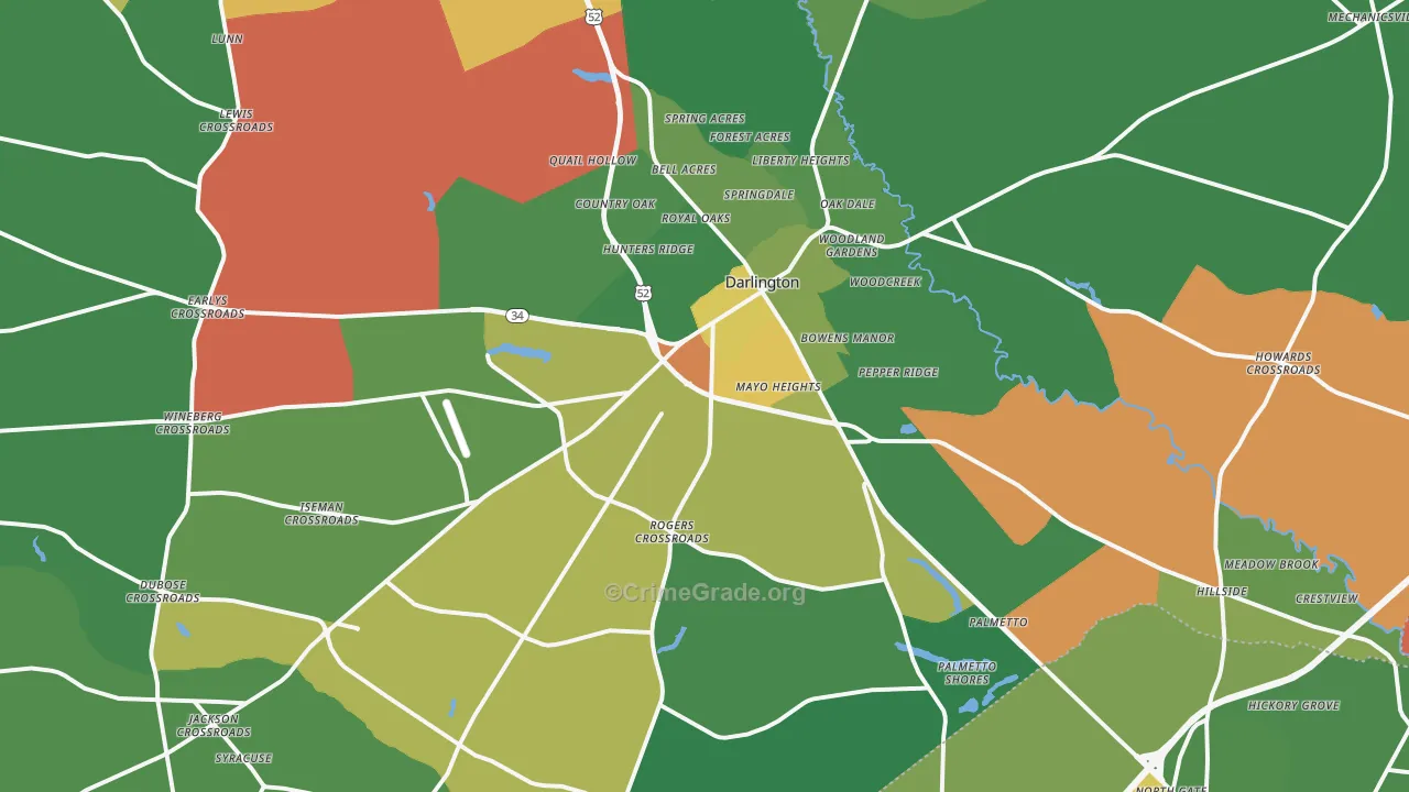 29532, SC Map of Drug-Related Crime Rates