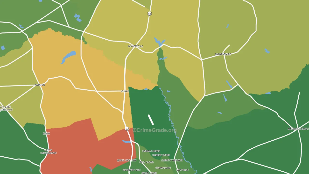29540, SC Map of Drug-Related Crime Rates