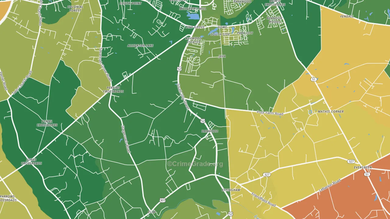 29541, SC Map of Drug-Related Crime Rates