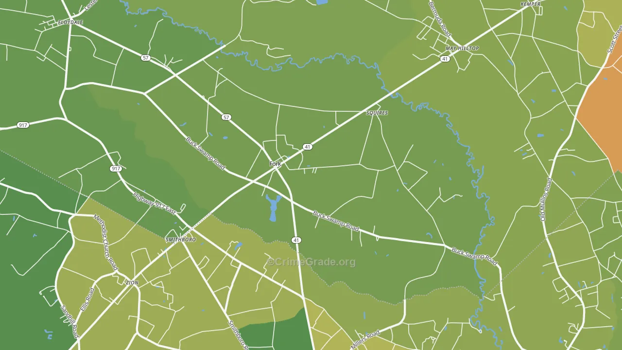 29543, SC Map of Drug-Related Crime Rates
