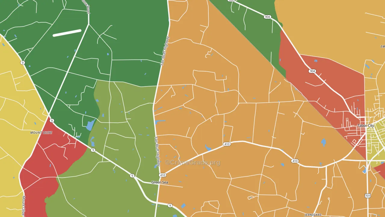 29545, SC Map of Drug-Related Crime Rates