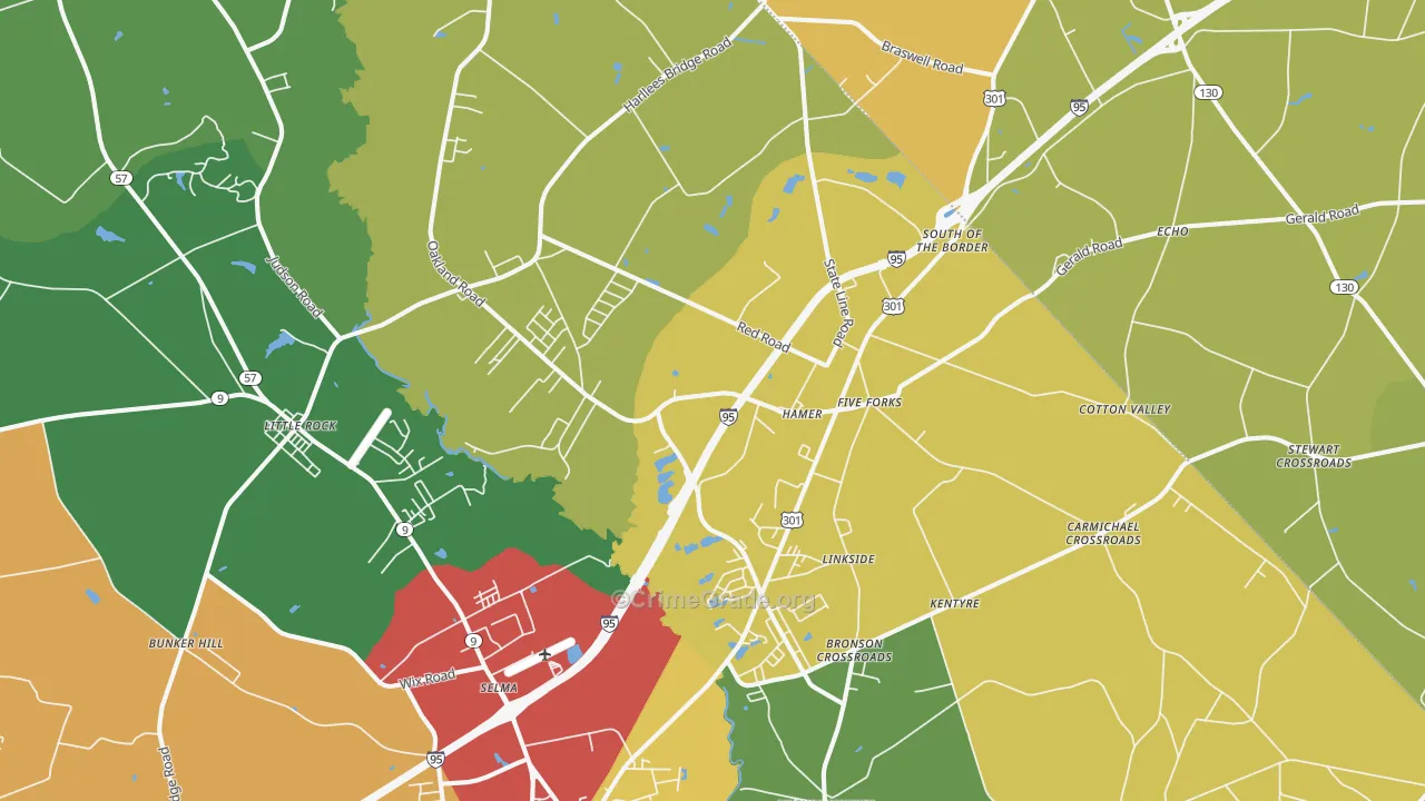 29547, SC Map of Drug-Related Crime Rates