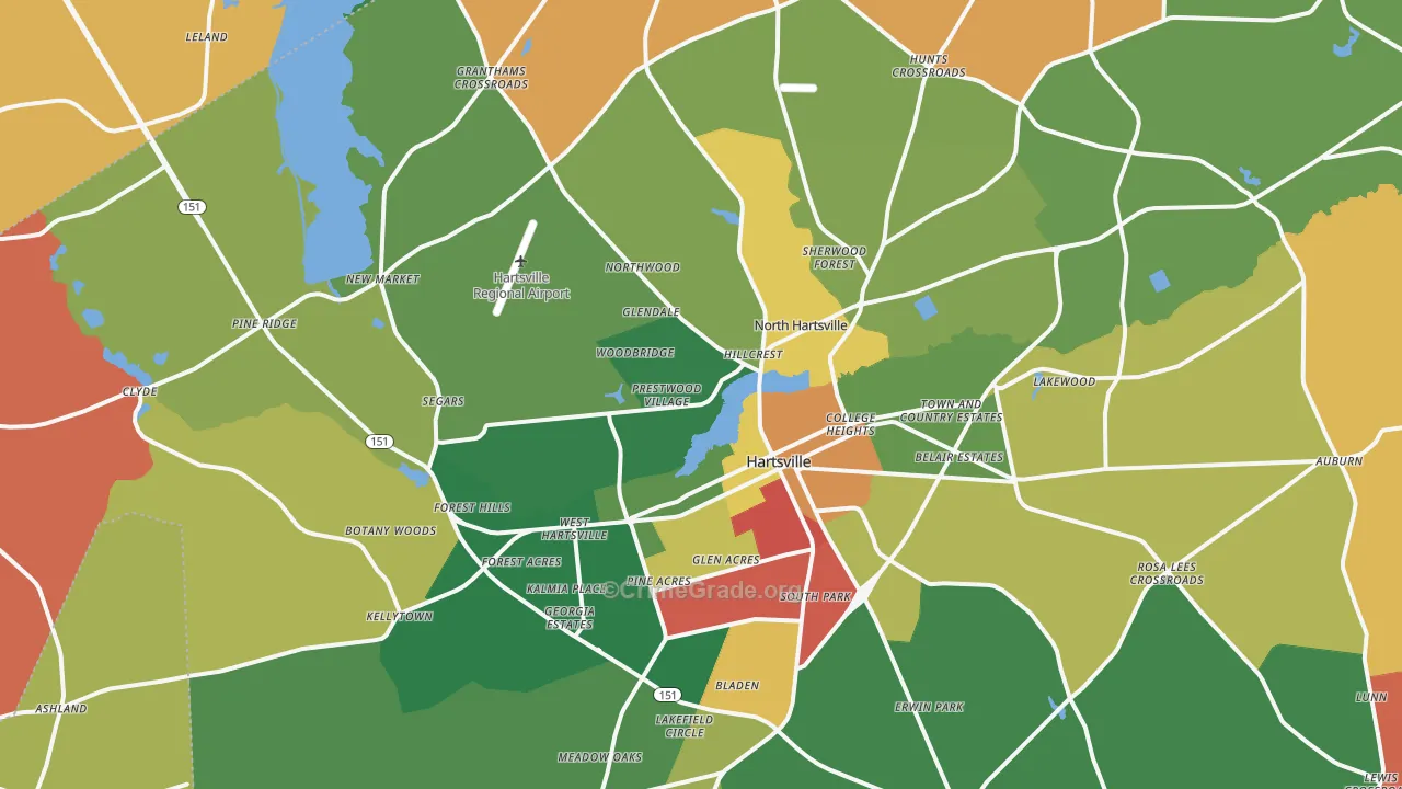 29550, SC Map of Drug-Related Crime Rates