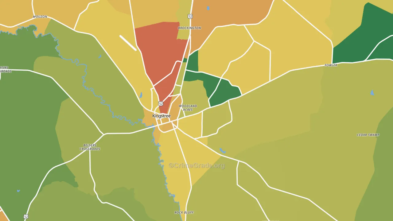 29556, SC Map of Drug-Related Crime Rates