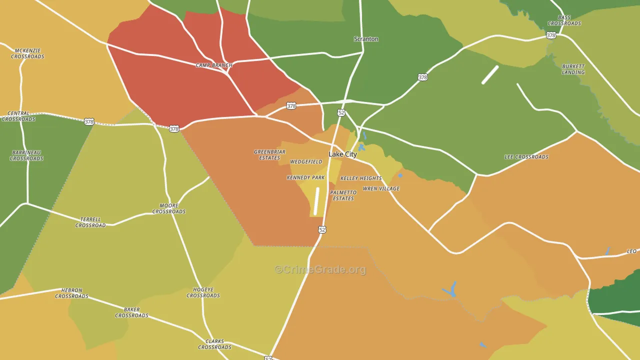 29560, SC Map of Drug-Related Crime Rates