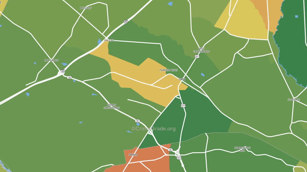 29565, SC Map of Drug-Related Crime Rates