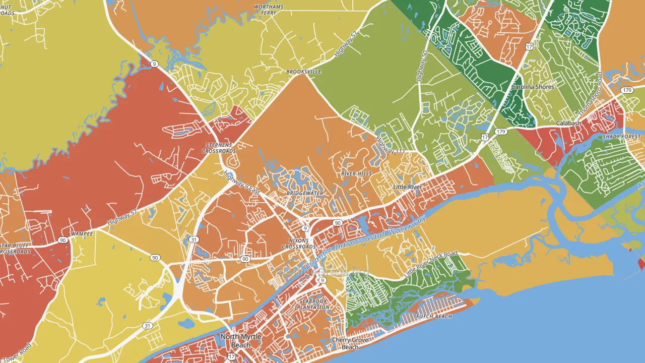 29566, SC Map of Drug-Related Crime Rates