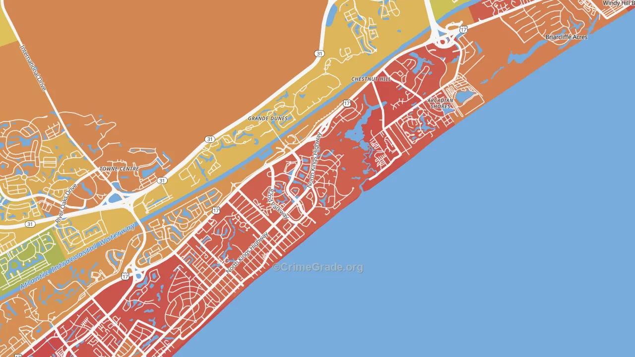 29572, SC Map of Drug-Related Crime Rates