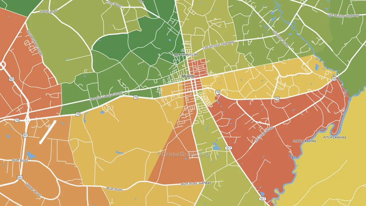 29574, SC Map of Drug-Related Crime Rates