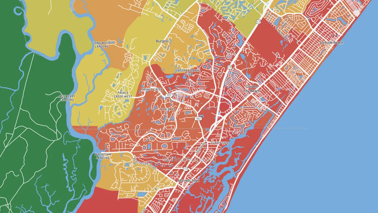 29576, SC Map of Drug-Related Crime Rates