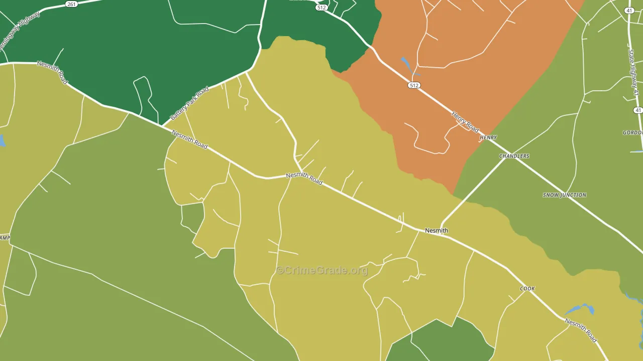 29580, SC Map of Drug-Related Crime Rates