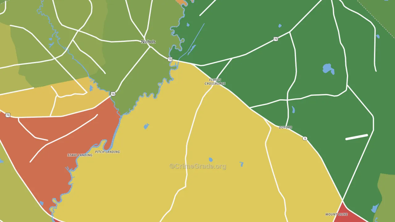 29581, SC Map of Drug-Related Crime Rates