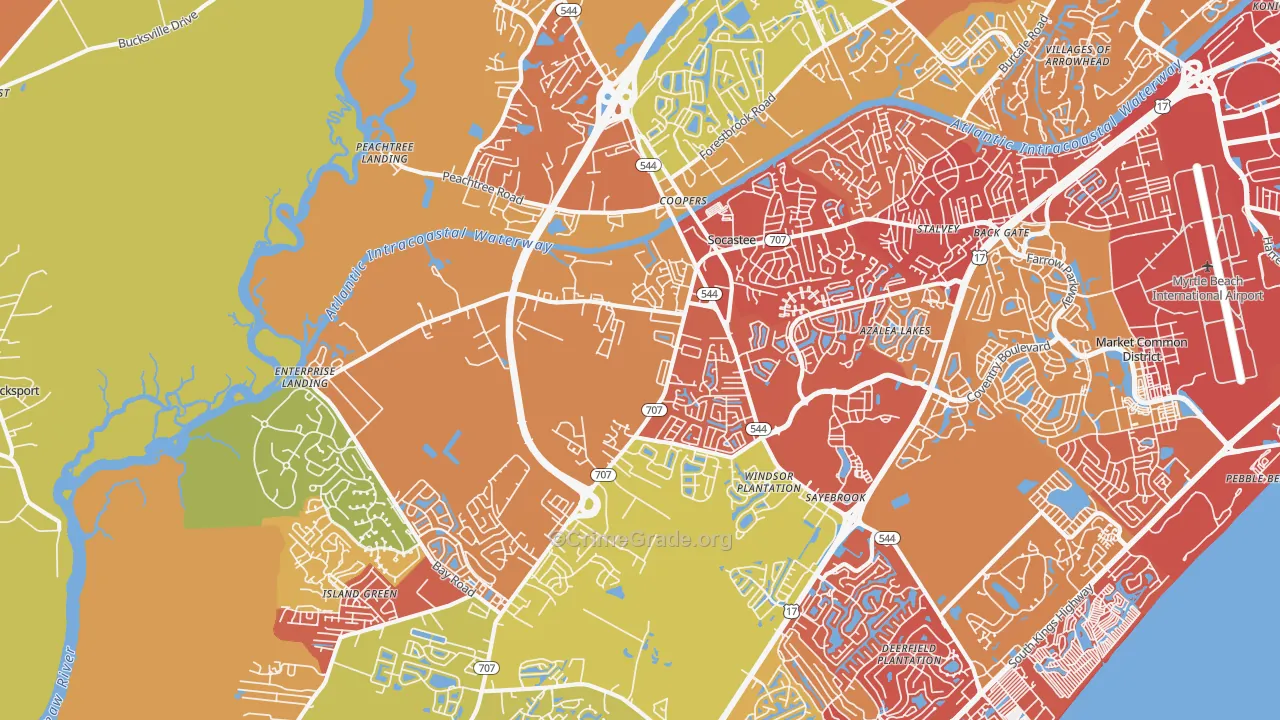 29588, SC Map of Drug-Related Crime Rates