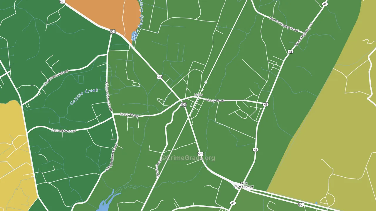 29589, SC Map of Drug-Related Crime Rates