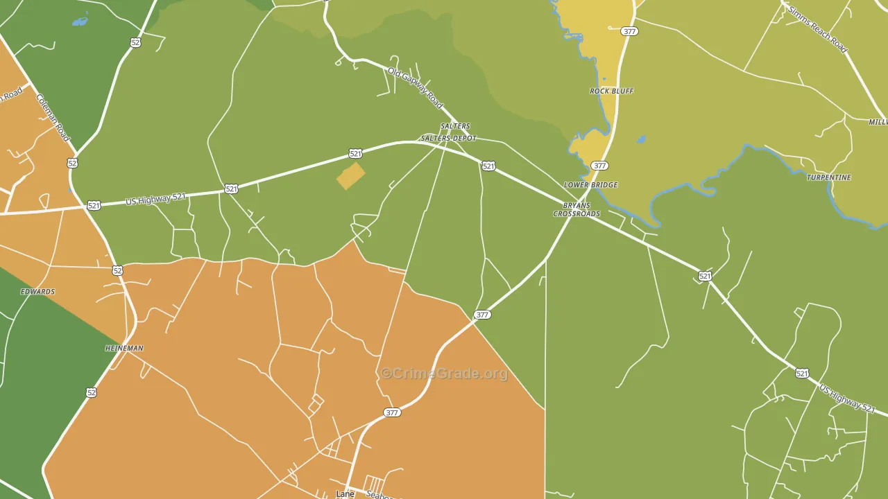 29590, SC Map of Drug-Related Crime Rates