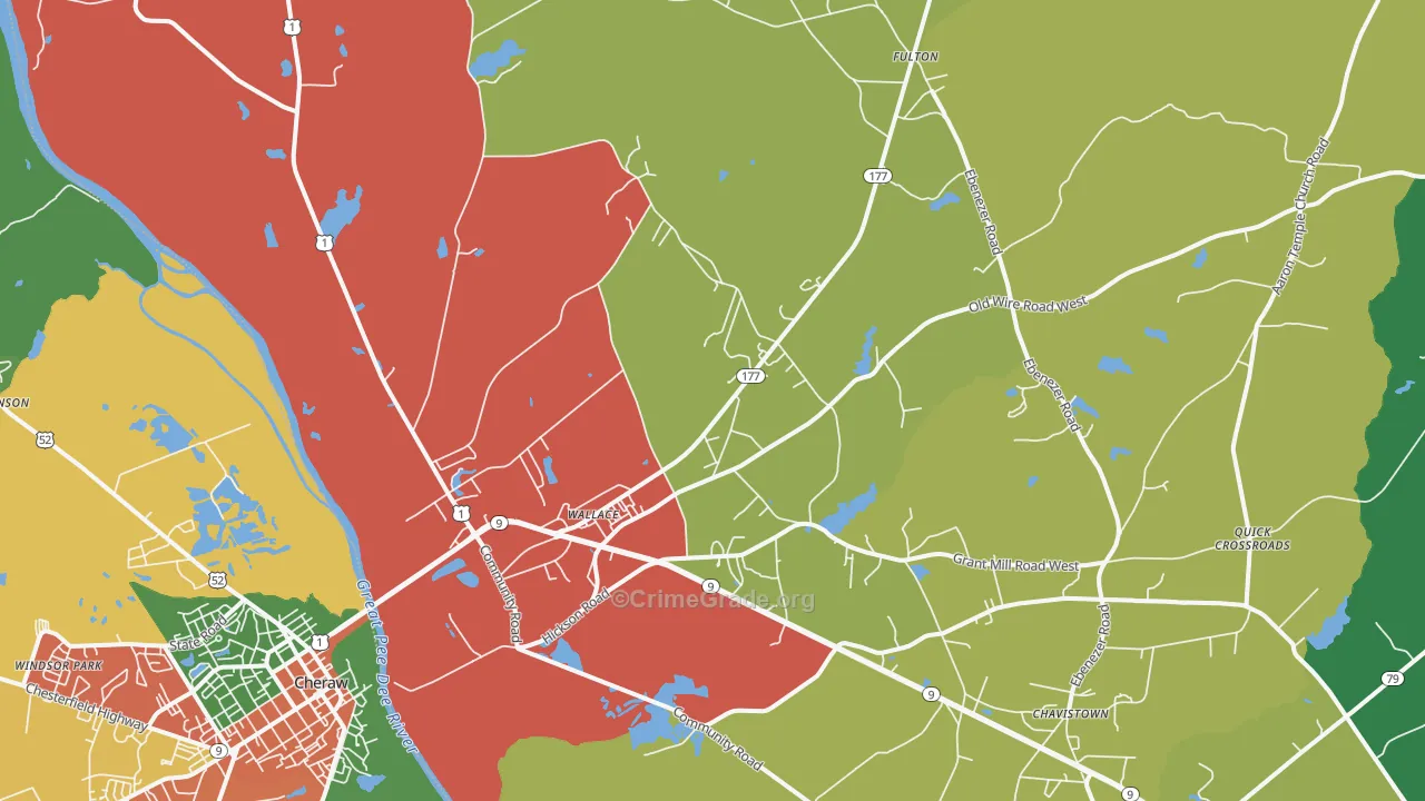 29596, SC Map of Drug-Related Crime Rates