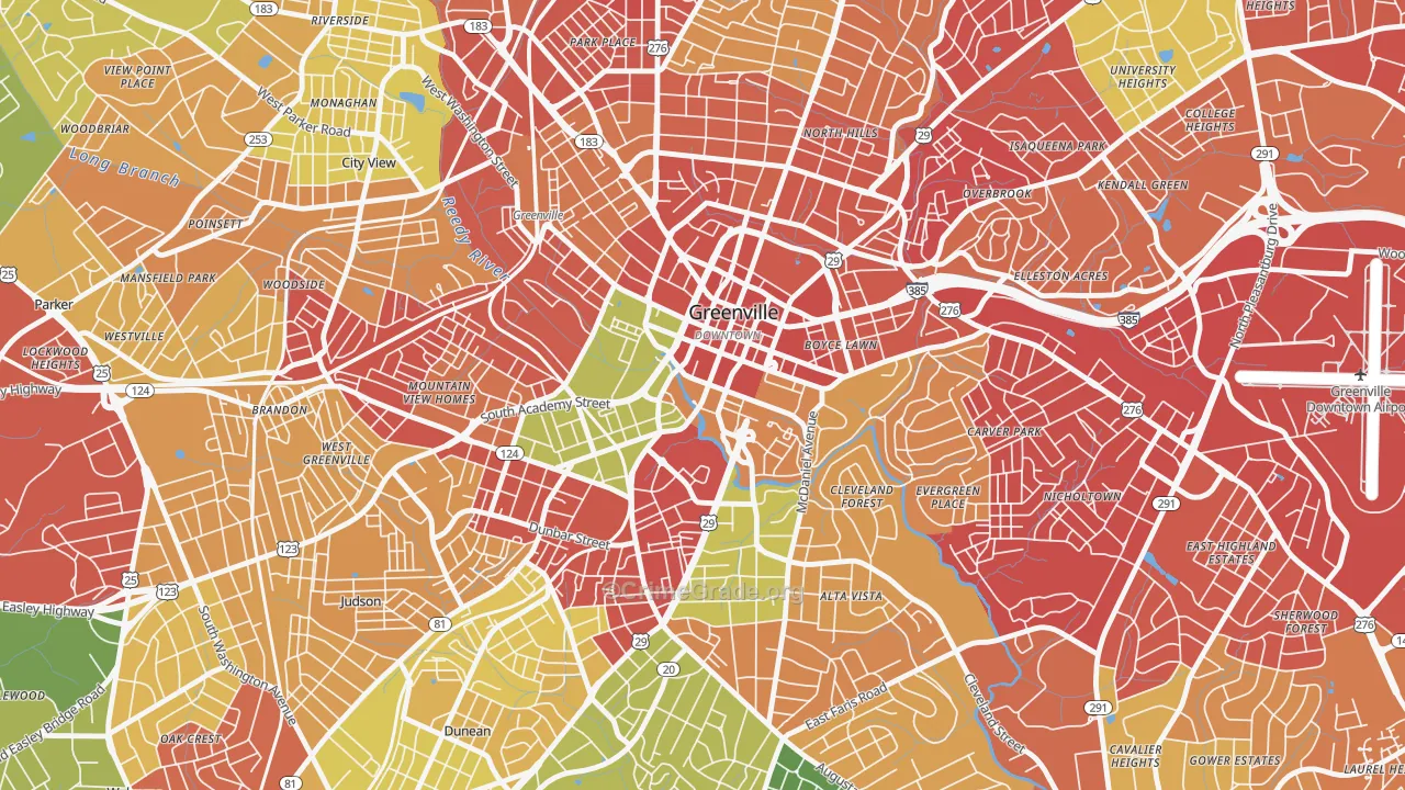 29601, SC Map of Drug-Related Crime Rates