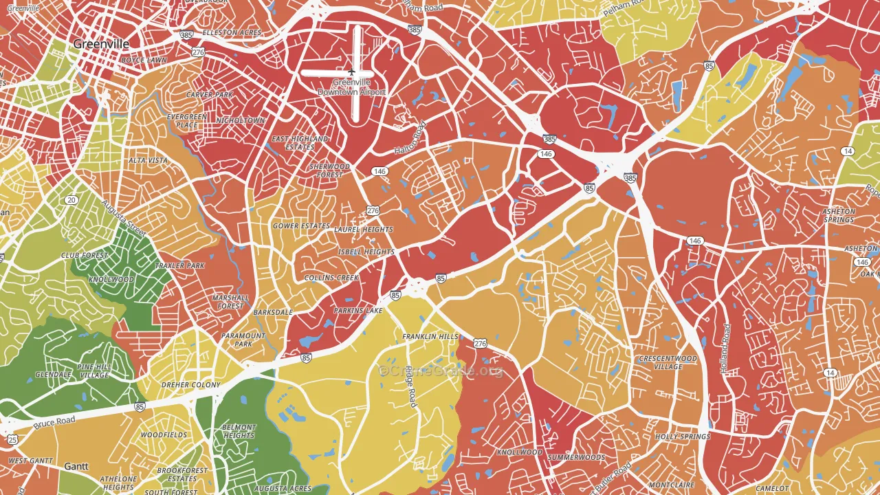 29607, SC Map of Drug-Related Crime Rates