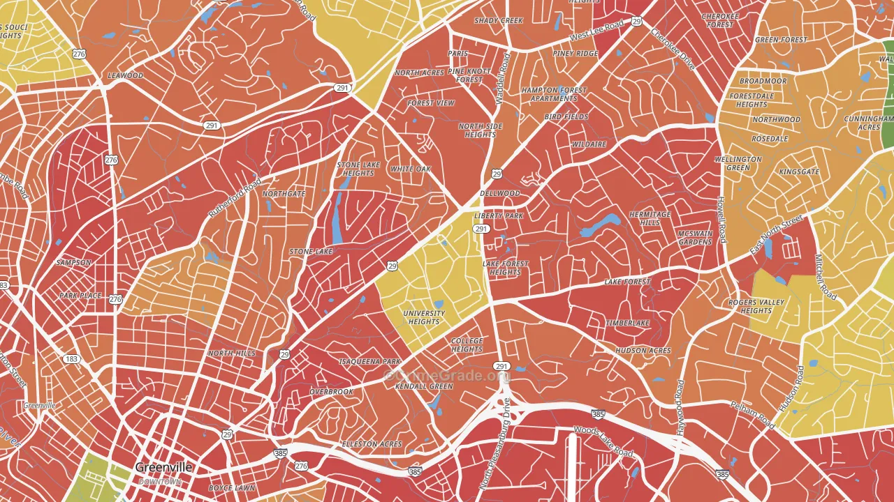 29614, SC Map of Drug-Related Crime Rates