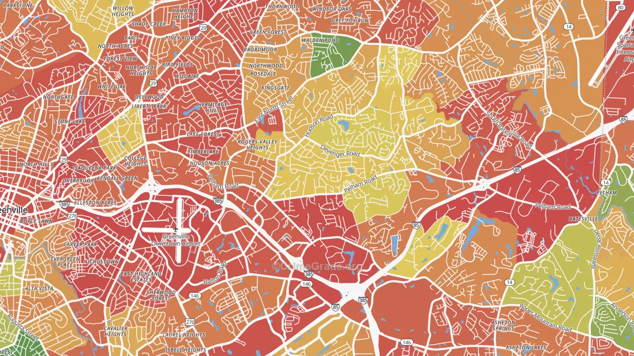 29615, SC Map of Drug-Related Crime Rates