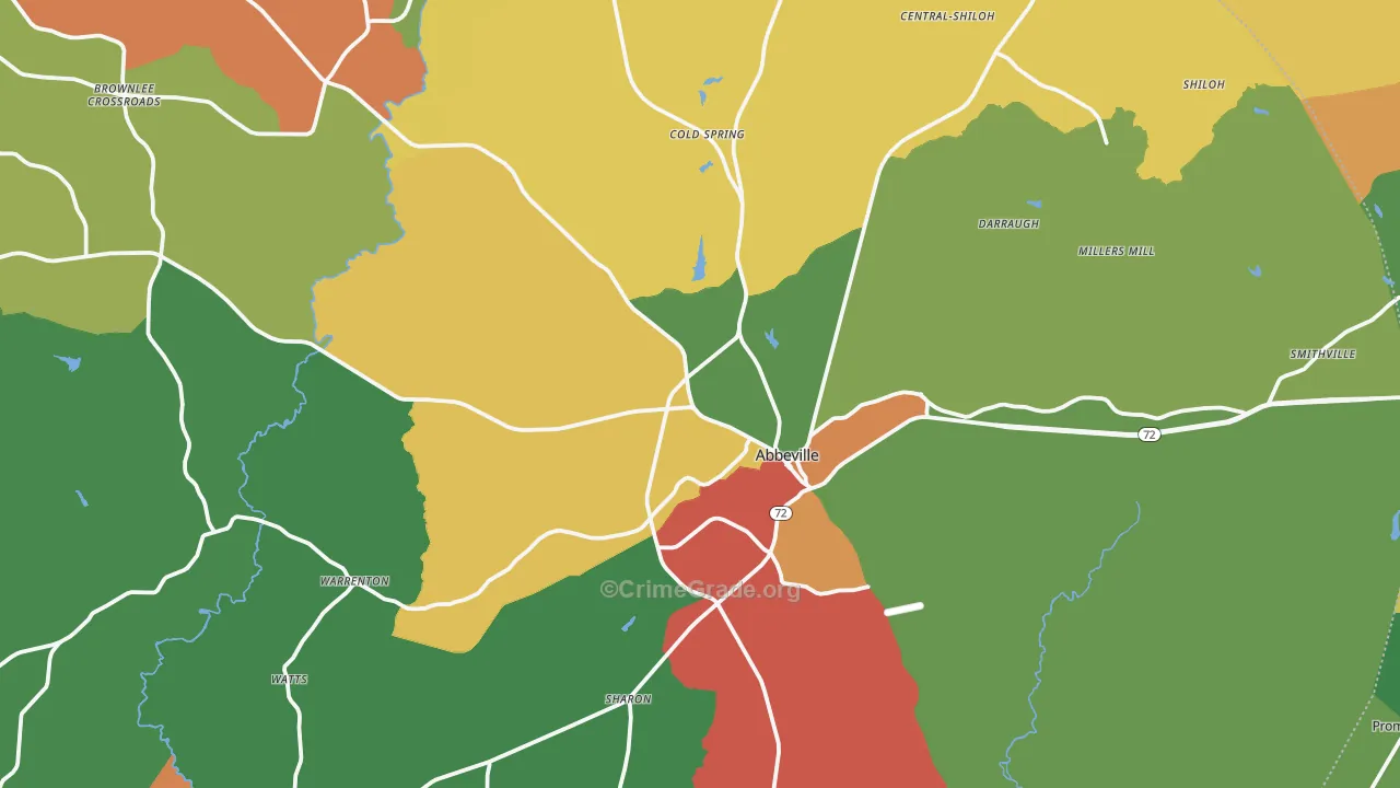 29620, SC Map of Drug-Related Crime Rates