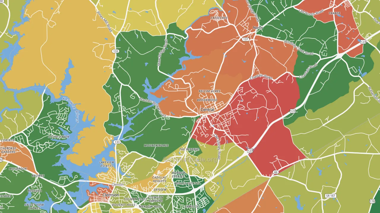 29630, SC Map of Drug-Related Crime Rates