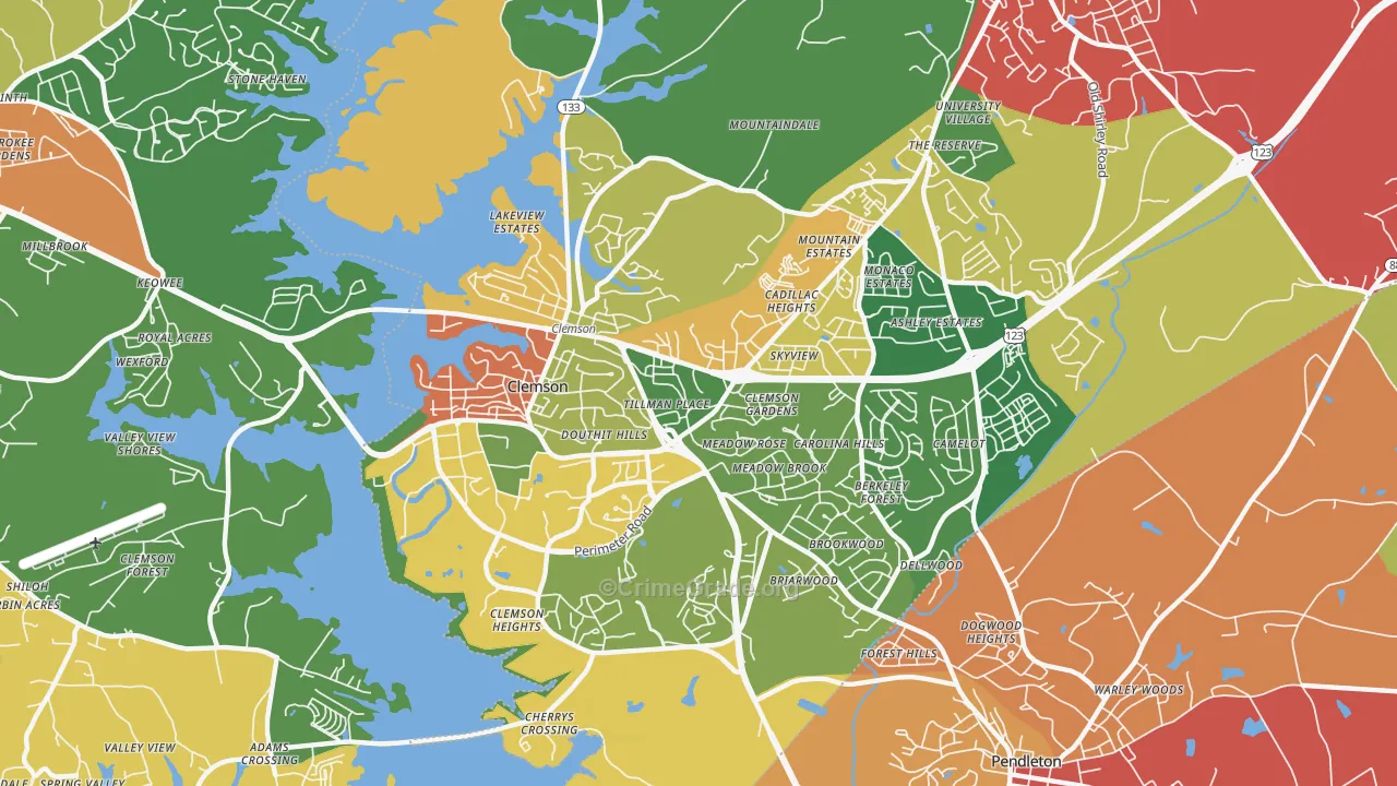 29631, SC Map of Drug-Related Crime Rates