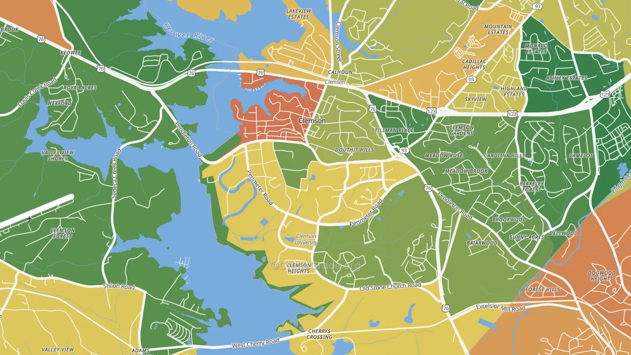 29634, SC Map of Drug-Related Crime Rates