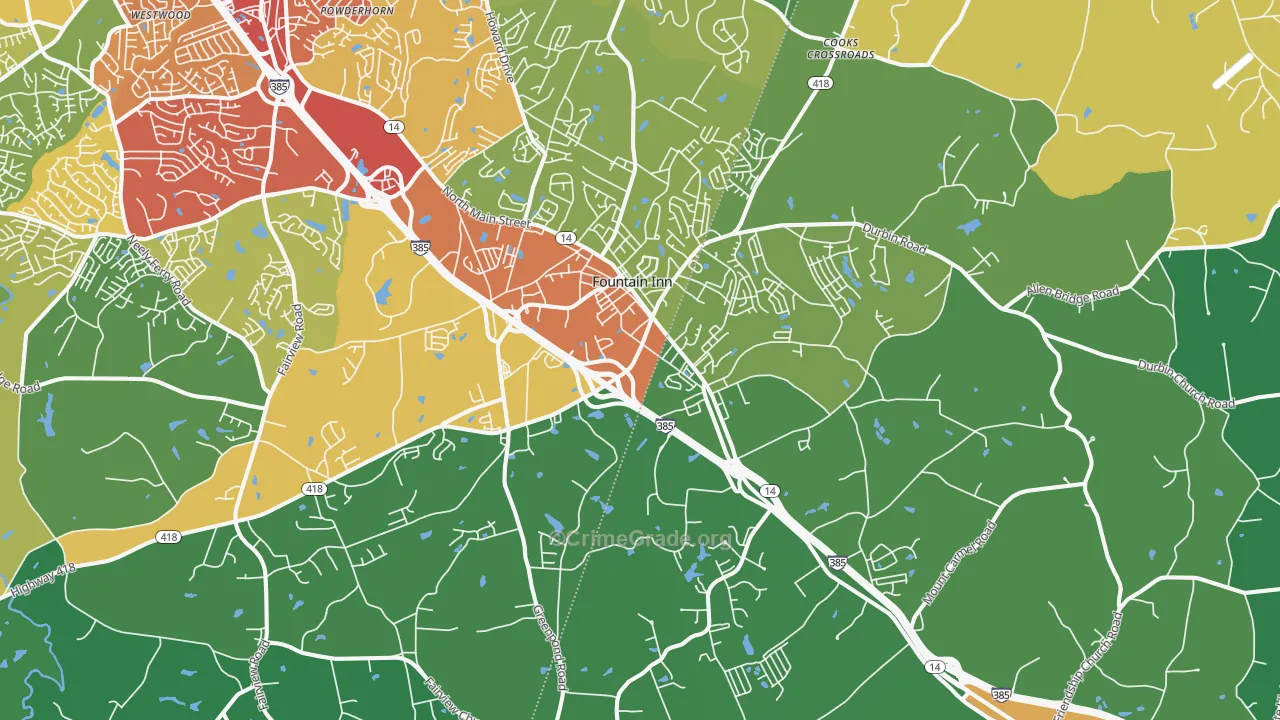 29644, SC Map of Drug-Related Crime Rates