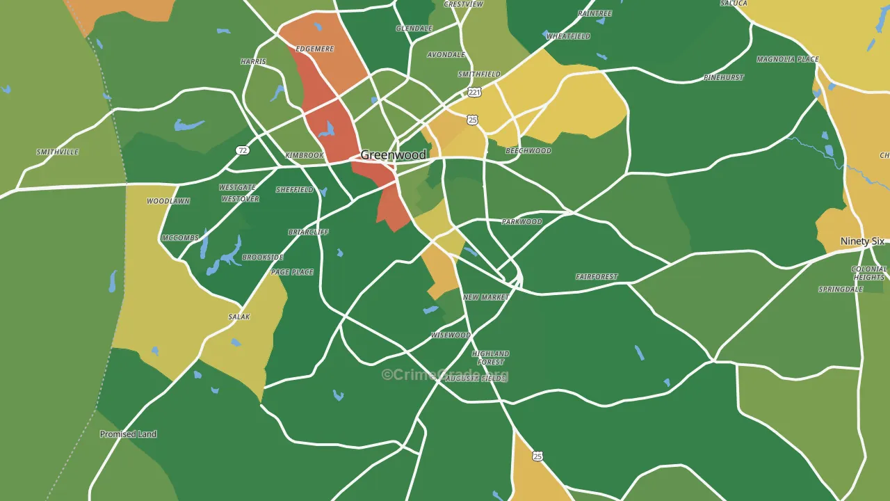 29646, SC Map of Drug-Related Crime Rates