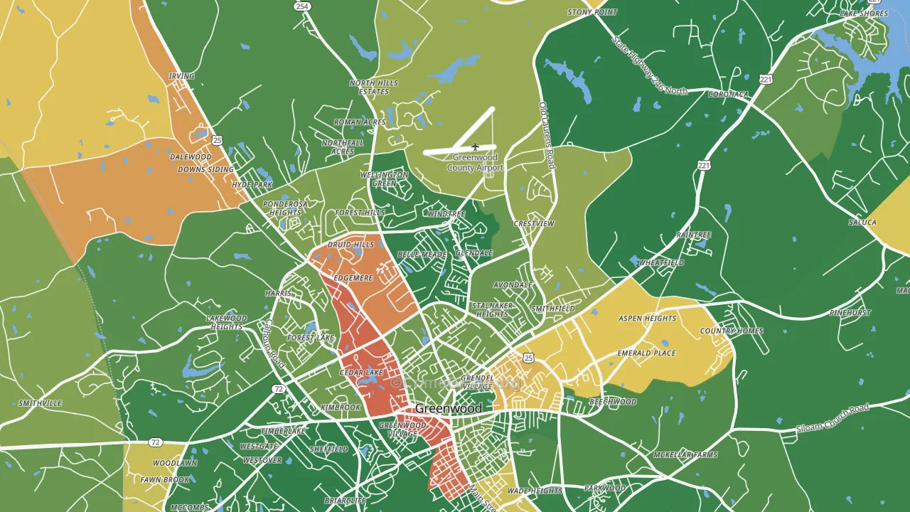 29649, SC Map of Drug-Related Crime Rates