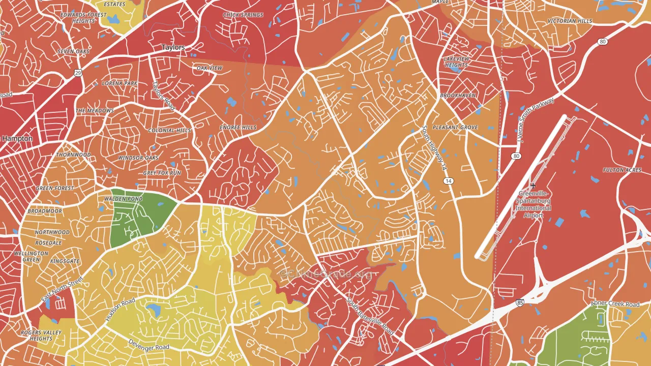 29650, SC Map of Drug-Related Crime Rates