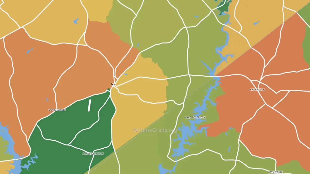 29655, SC Map of Drug-Related Crime Rates