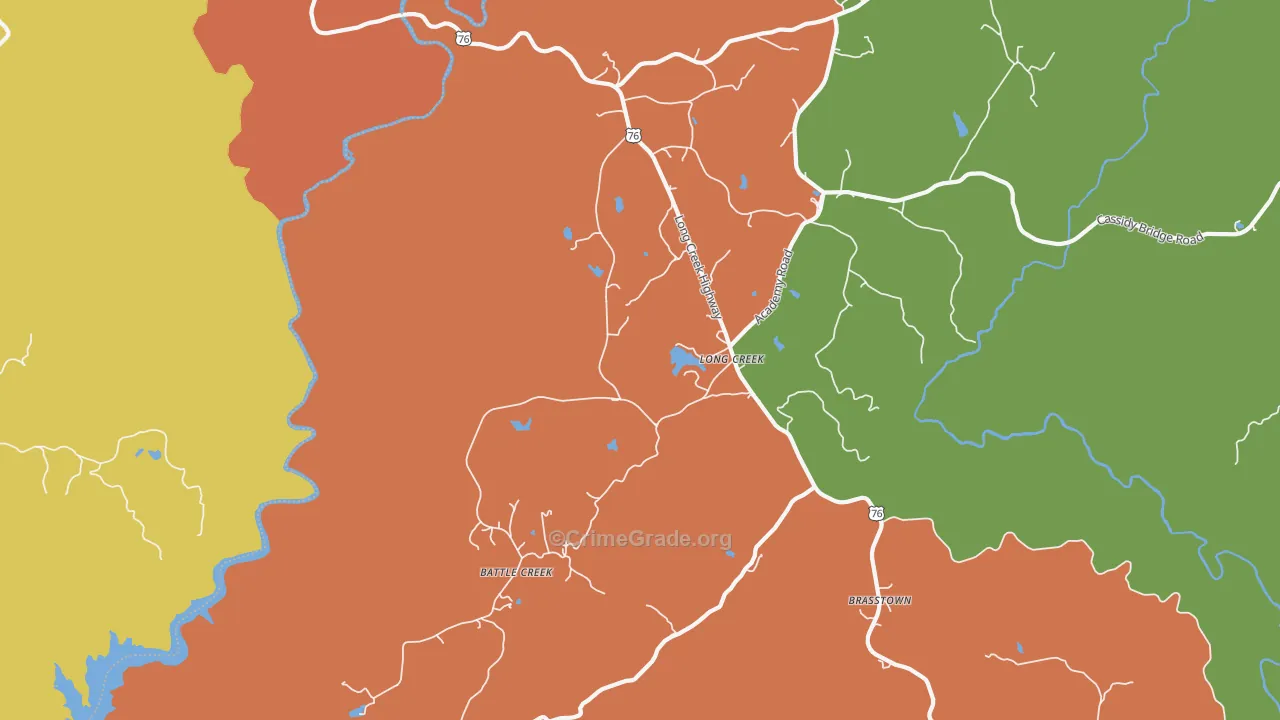 29658, SC Map of Drug-Related Crime Rates